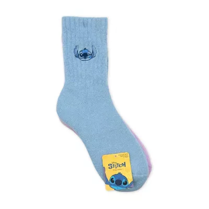 Supersoft Womens 2 Pair Lilo & Stitch Crew Socks