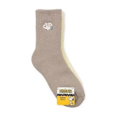 Supersoft Womens 2 Pair Peanuts Crew Socks