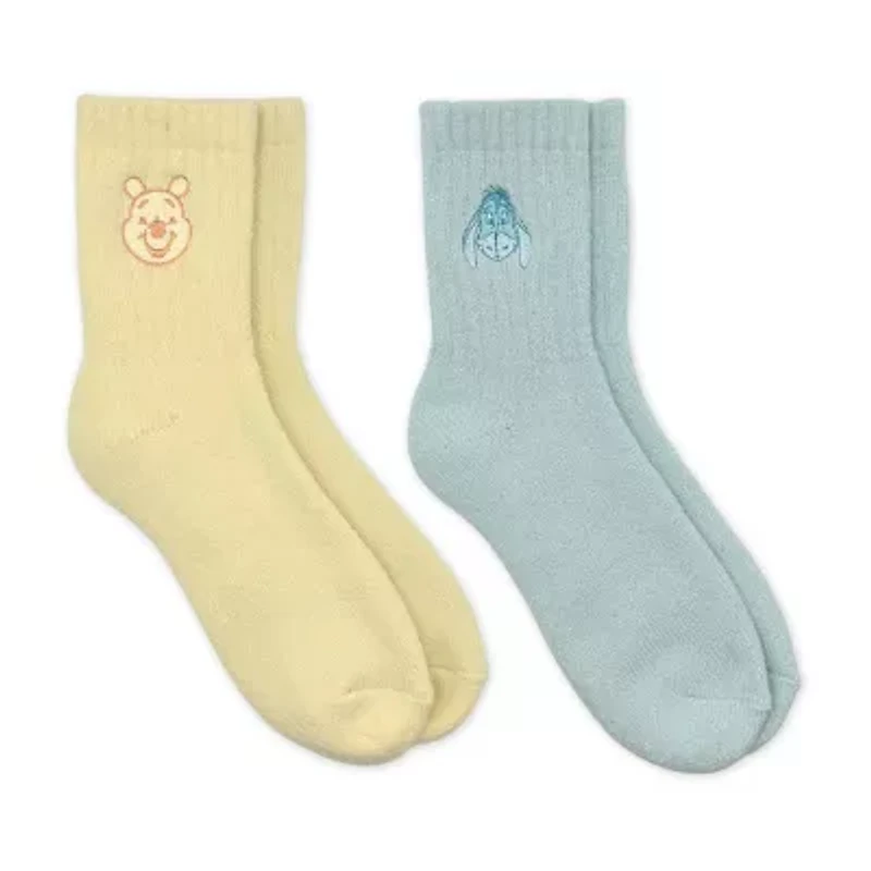 Supersoft Womens 2 Pair Winnie The Pooh Crew Socks