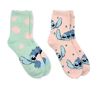 Cozy Womens 2 Pair Lilo & Stitch Crew Socks