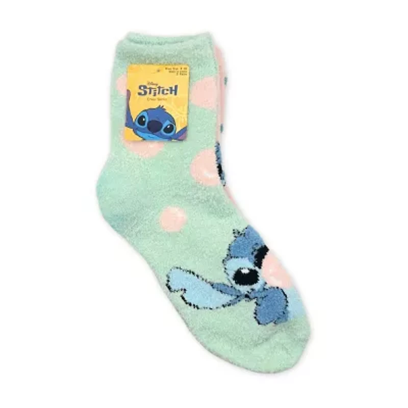 Cozy Womens 2 Pair Lilo & Stitch Crew Socks