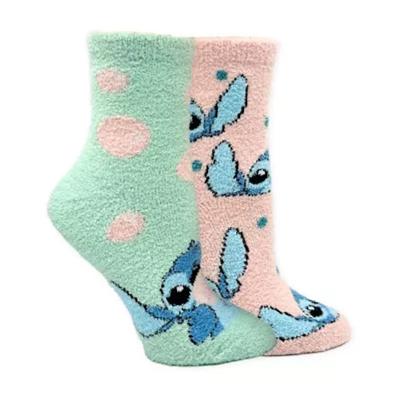 Cozy Womens 2 Pair Lilo & Stitch Crew Socks