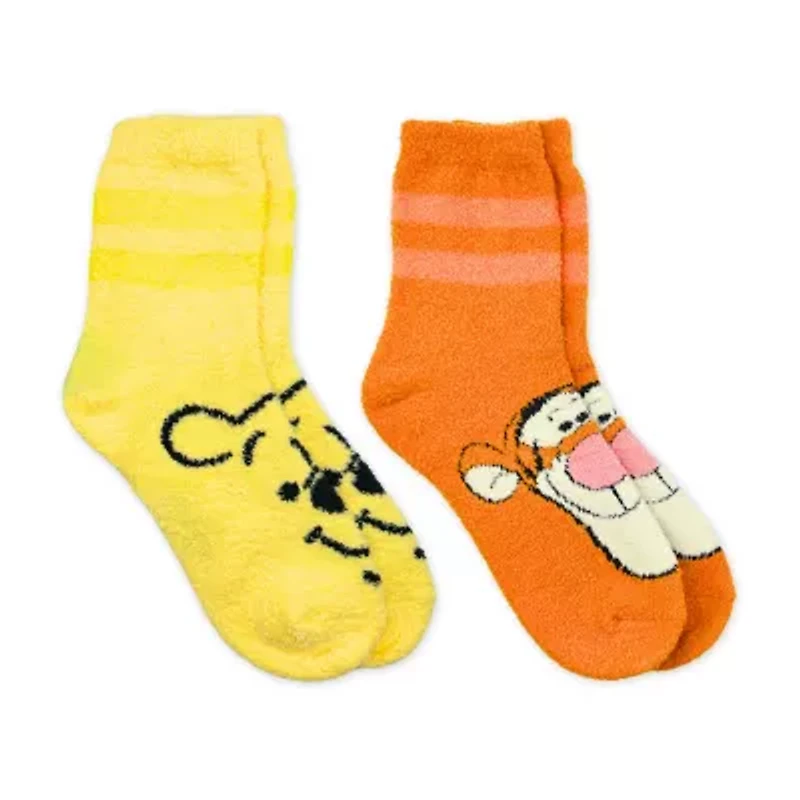 Cozy Womens 2 Pair Winnie The Pooh Crew Socks