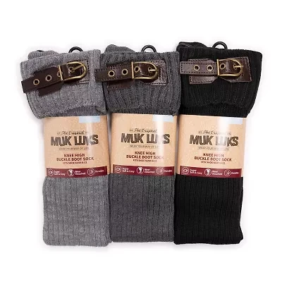 Muk Luks Womens Multi-Pack 3 Pair Boot Socks