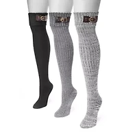 Muk Luks Womens Multi-Pack 3 Pair Boot Socks