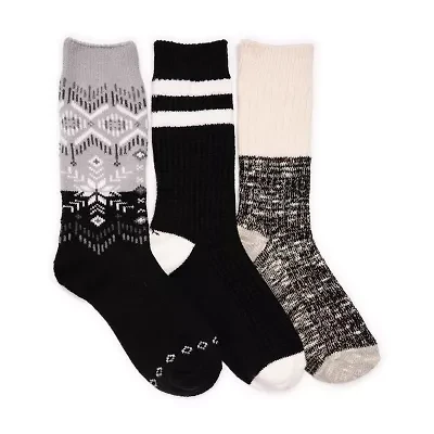Muk Luks Womens Multi-Pack 3 Pair Boot Socks