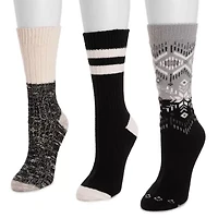 Muk Luks Womens Multi-Pack 3 Pair Boot Socks