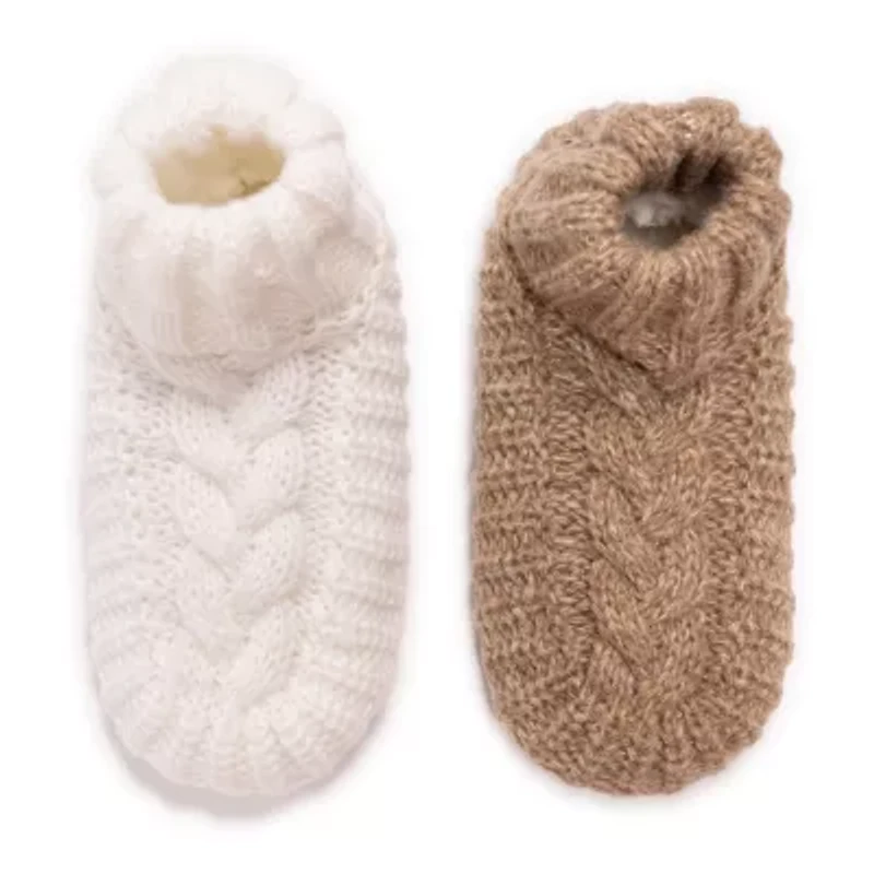 Muk Luks Womens Multi-Pack 2 Pair Slipper Socks