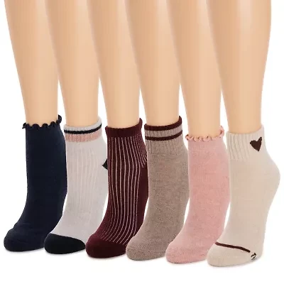 Muk Luks Womens 6 Pair Crew Socks
