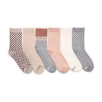 Muk Luks Womens 6 Pair Crew Socks