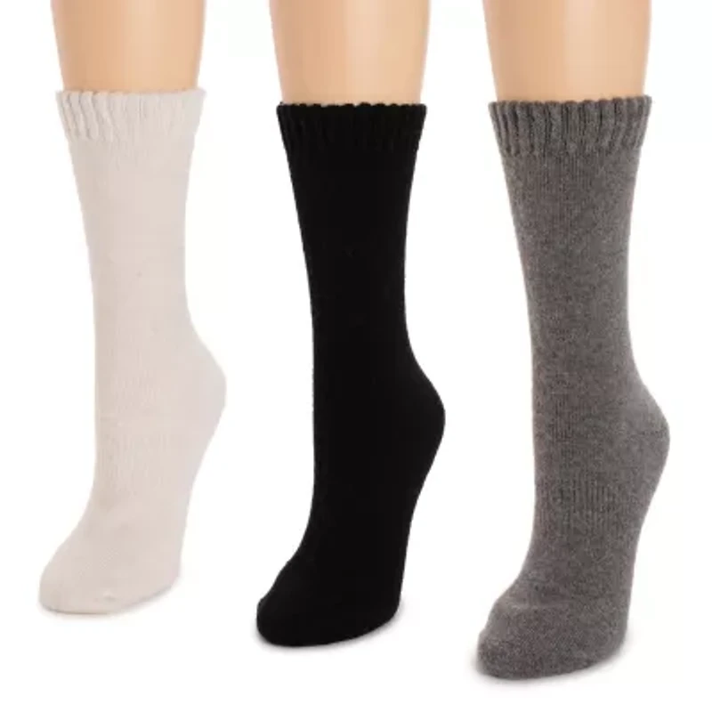 Muk Luks Womens Multi-Pack 3 Pair Boot Socks