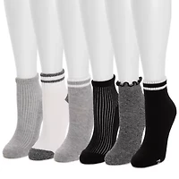Muk Luks Womens 6 Pair Crew Socks