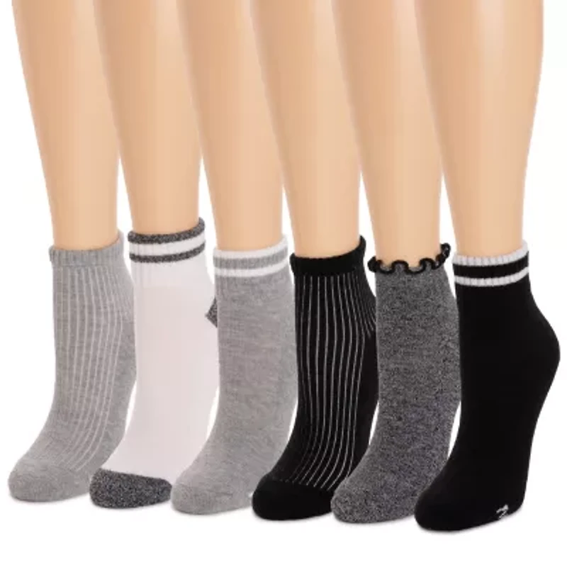 Muk Luks Womens 6 Pair Crew Socks