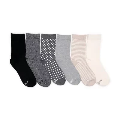 Muk Luks Womens 6 Pair Crew Socks