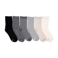 Muk Luks Womens 6 Pair Crew Socks