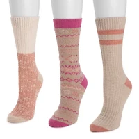 Muk Luks Womens Multi-Pack 3 Pair Boot Socks
