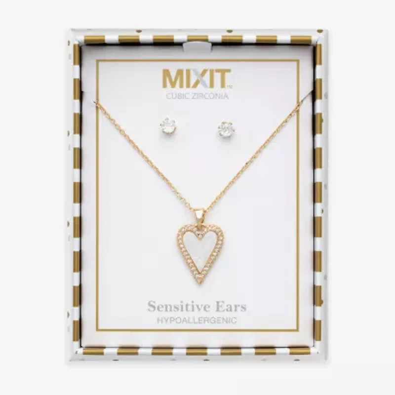 Mixit Womens Glass Hypoallergenic 2-pc. Jewelry Set