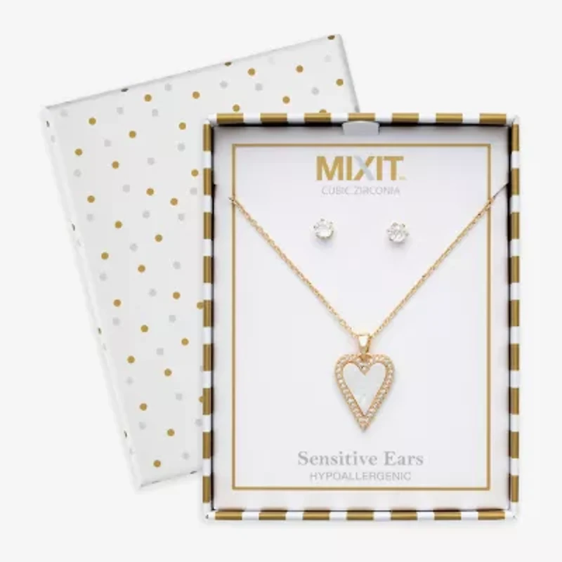 Mixit Womens Glass Hypoallergenic 2-pc. Jewelry Set