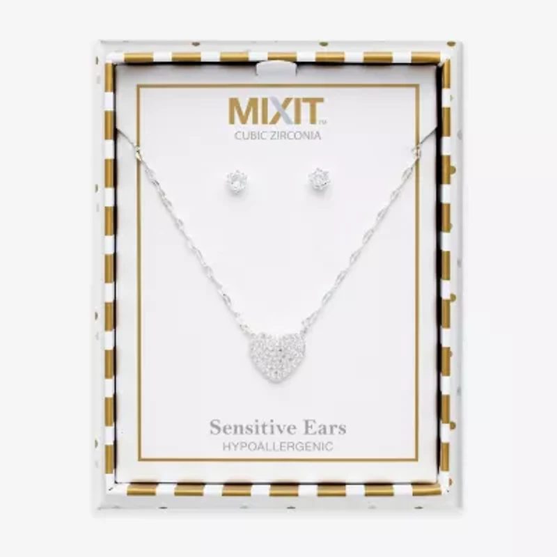 Mixit Womens Glass Hypoallergenic 2-pc. Jewelry Set