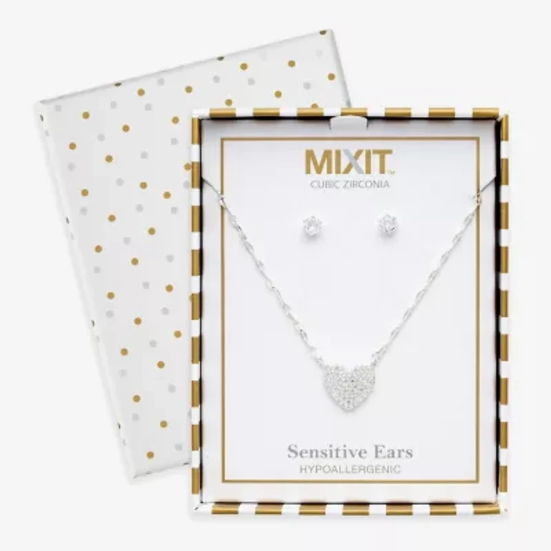 Mixit Womens Glass Hypoallergenic 2-pc. Jewelry Set