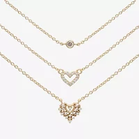 Mixit Womens Cubic Zirconia Hypoallergenic 3-pc. Necklace Set