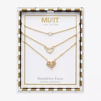 Mixit Womens Cubic Zirconia Hypoallergenic 3-pc. Necklace Set
