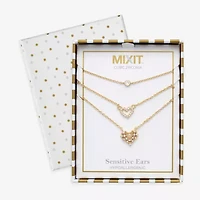 Mixit Womens Cubic Zirconia Hypoallergenic 3-pc. Necklace Set