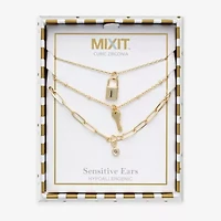 Mixit Womens Glass Hypoallergenic 3-pc. Necklace Set