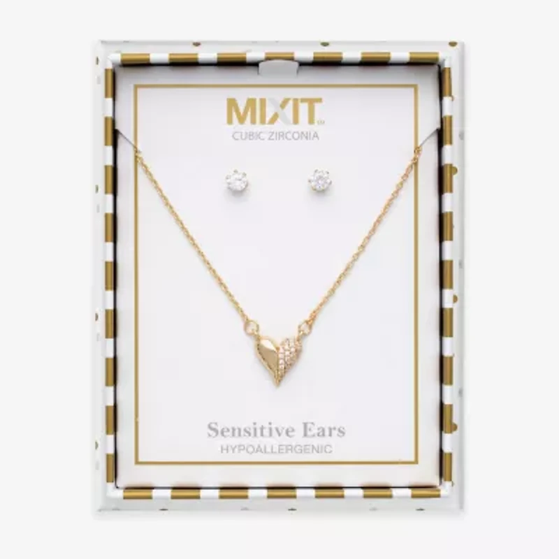 Mixit Womens Glass Hypoallergenic 2-pc. Jewelry Set