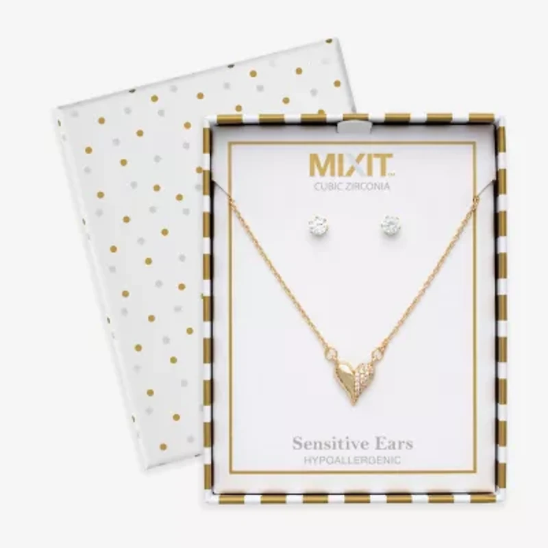 Mixit Womens Glass Hypoallergenic 2-pc. Jewelry Set