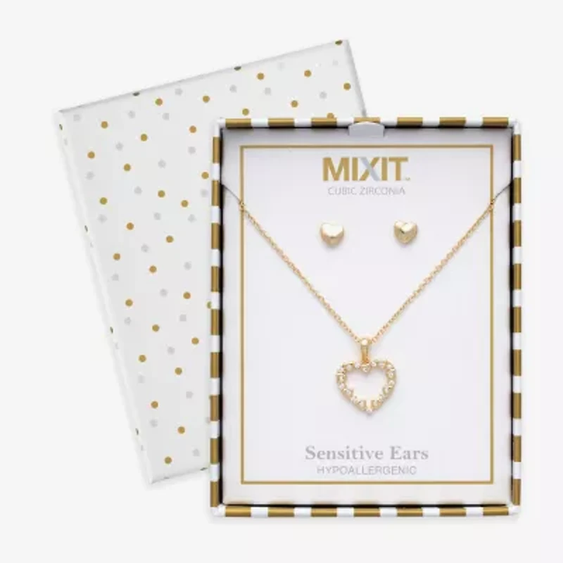 Mixit Womens Glass Hypoallergenic 2-pc. Jewelry Set