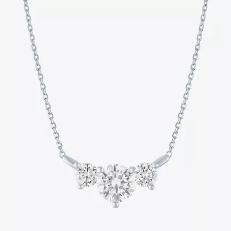(G-H/Si2-I1) Womens 2 CT. T.W. Lab Grown White Diamond 10K Gold 18 Inch Pendant Necklace
