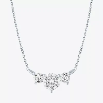 (G-H/Si2-I1) Womens 2 CT. T.W. Lab Grown White Diamond 10K Gold 18 Inch Pendant Necklace