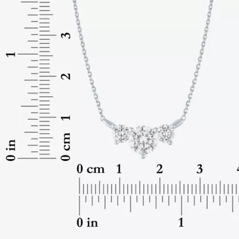 (G-H/Si2-I1) Womens 2 CT. T.W. Lab Grown White Diamond 10K Gold 18 Inch Pendant Necklace