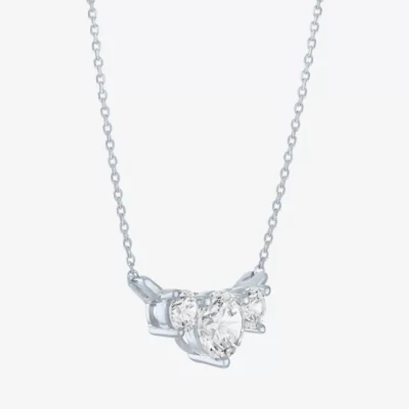 (G-H/Si2-I1) Womens 2 CT. T.W. Lab Grown White Diamond 10K Gold 18 Inch Pendant Necklace
