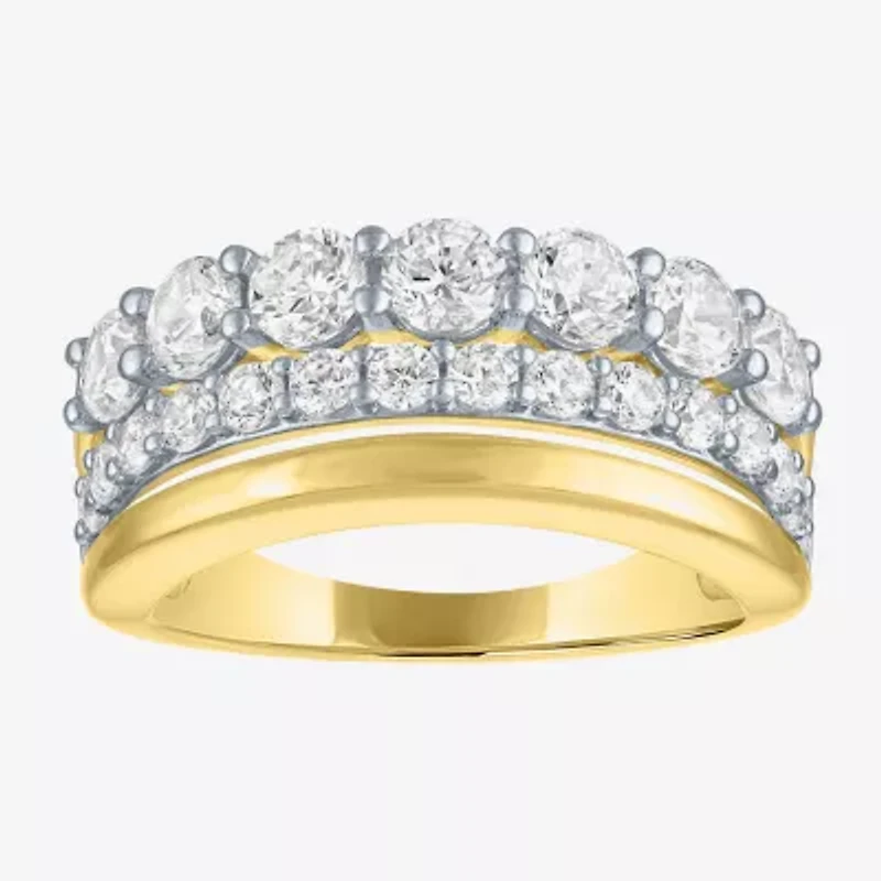 Diamond Addiction (G-H, Si2-I1) Womens 2 CT. T.W. Lab Grown White Diamond 14K Gold Over Silver Cocktail Ring