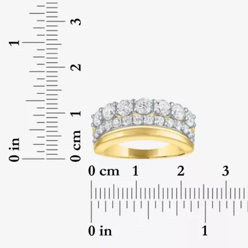 Diamond Addiction (G-H, Si2-I1) Womens 2 CT. T.W. Lab Grown White Diamond 14K Gold Over Silver Cocktail Ring