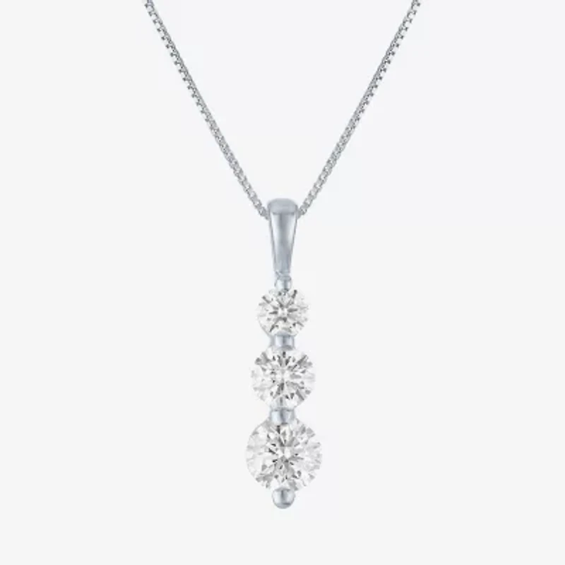 (G-H/Si2-I1) Womens 1 1/2 CT. T.W. Lab Grown White Diamond Sterling Silver 18 Inch Pendant Necklace