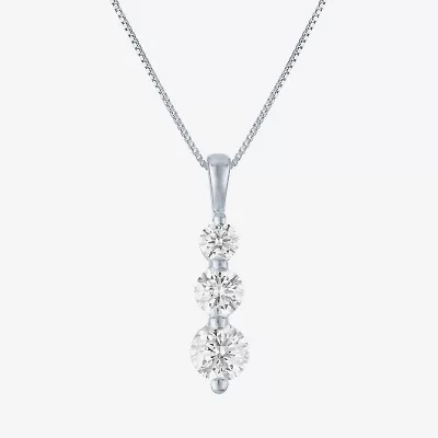 (G-H/Si2-I1) Womens 1 1/2 CT. T.W. Lab Grown White Diamond Sterling Silver 18 Inch Pendant Necklace