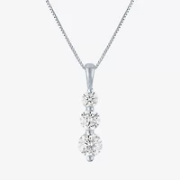 (G-H/Si2-I1) Womens 1 1/2 CT. T.W. Lab Grown White Diamond Sterling Silver 18 Inch Pendant Necklace