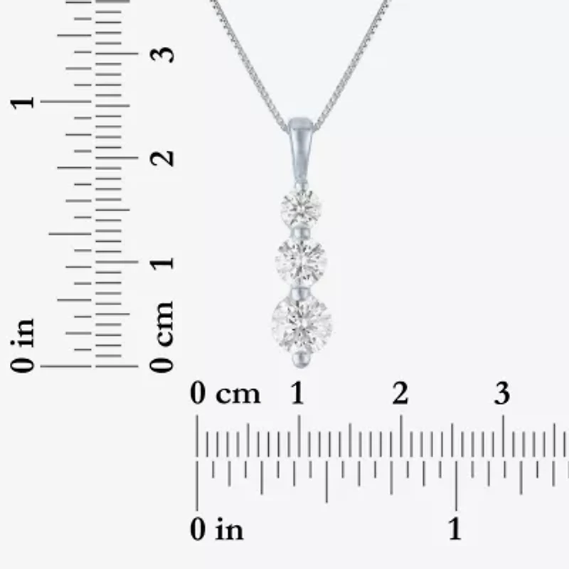 (G-H/Si2-I1) Womens 1 1/2 CT. T.W. Lab Grown White Diamond Sterling Silver 18 Inch Pendant Necklace