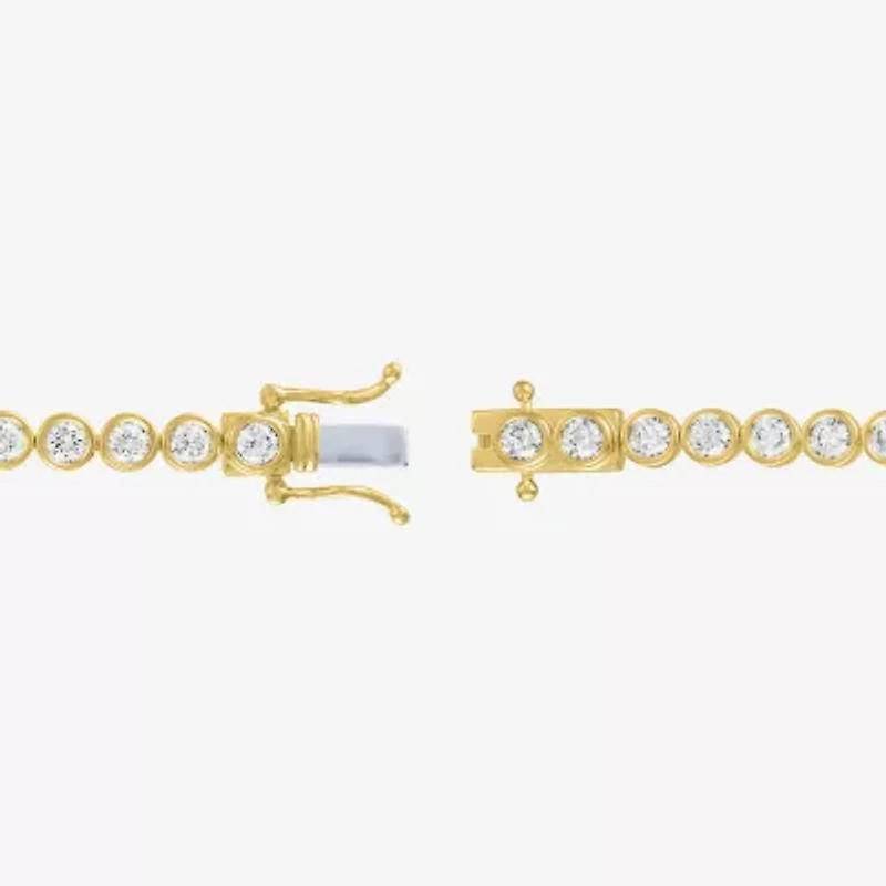 Diamond Addiction (G-H, Si2-I1) Womens 4 CT. T.W. Lab Grown White Diamond 14K Gold Over Silver 7.25 Inch Tennis Bracelet