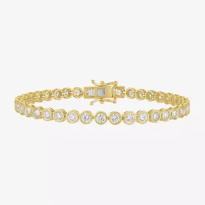Diamond Addiction (G-H, Si2-I1) Womens 4 CT. T.W. Lab Grown White Diamond 14K Gold Over Silver 7.25 Inch Tennis Bracelet