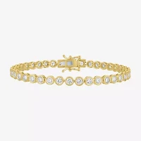 Diamond Addiction (G-H, Si2-I1) Womens 4 CT. T.W. Lab Grown White Diamond 14K Gold Over Silver 7.25 Inch Tennis Bracelet