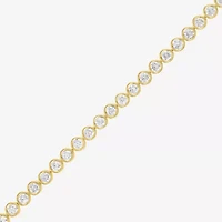 Diamond Addiction (G-H, Si2-I1) Womens 4 CT. T.W. Lab Grown White Diamond 14K Gold Over Silver 7.25 Inch Tennis Bracelet