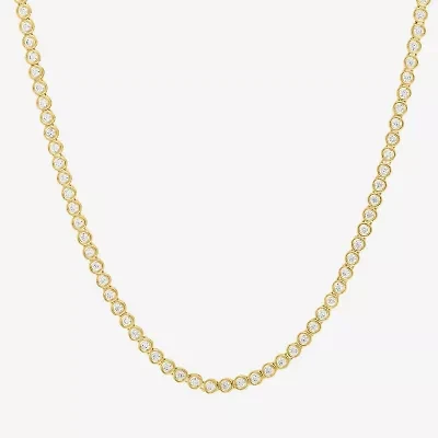 Diamond Addiction (G-H, Si2-I1) Womens White Diamond 14K Gold Over Silver 17 Inch Tennis Necklace