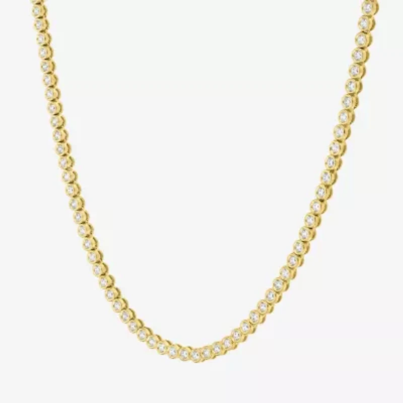 Diamond Addiction (G-H, Si2-I1) Womens White Diamond 14K Gold Over Silver 17 Inch Tennis Necklace