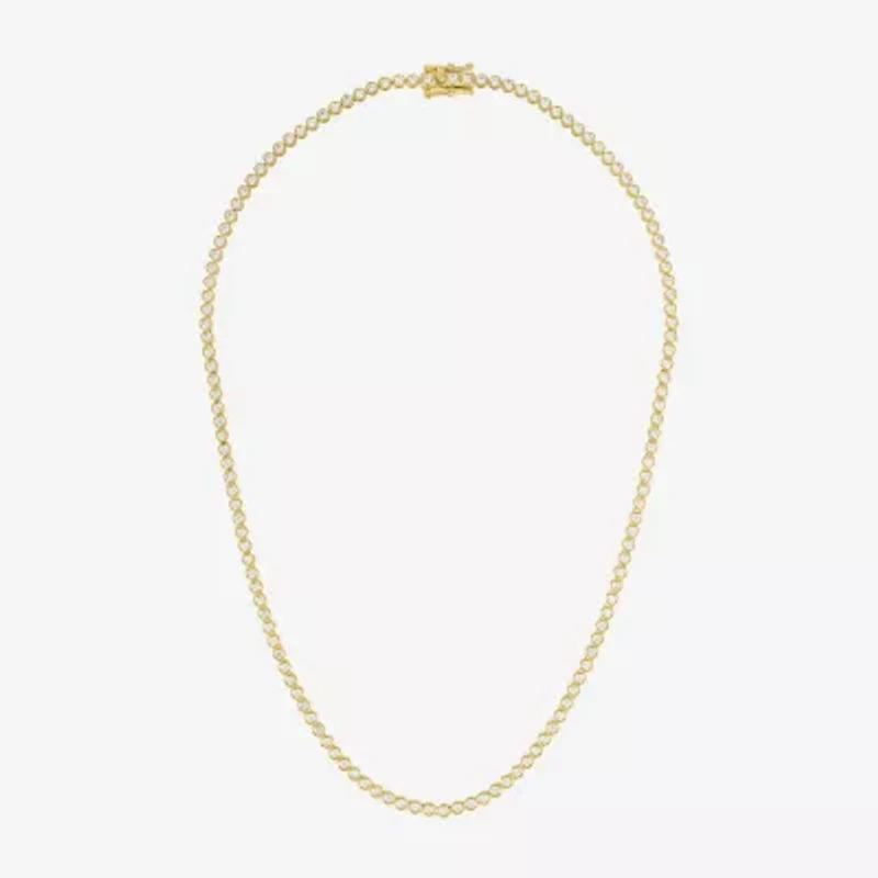 Diamond Addiction (G-H, Si2-I1) Womens White Diamond 14K Gold Over Silver 17 Inch Tennis Necklace
