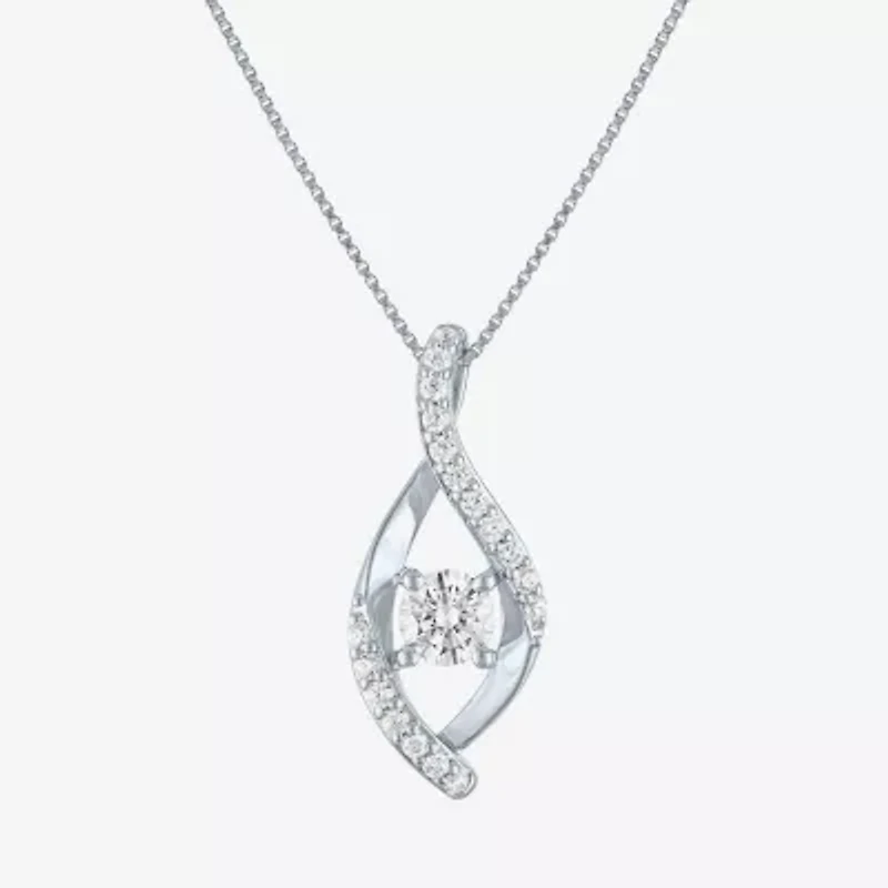 (G-H, Si2-I1) Womens 5/8 CT. T.W. Lab Grown White Diamond Sterling Silver 18 Inch Pendant Necklace
