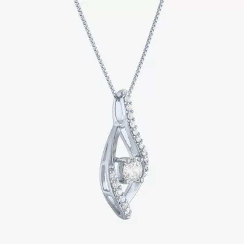 (G-H, Si2-I1) Womens 5/8 CT. T.W. Lab Grown White Diamond Sterling Silver 18 Inch Pendant Necklace